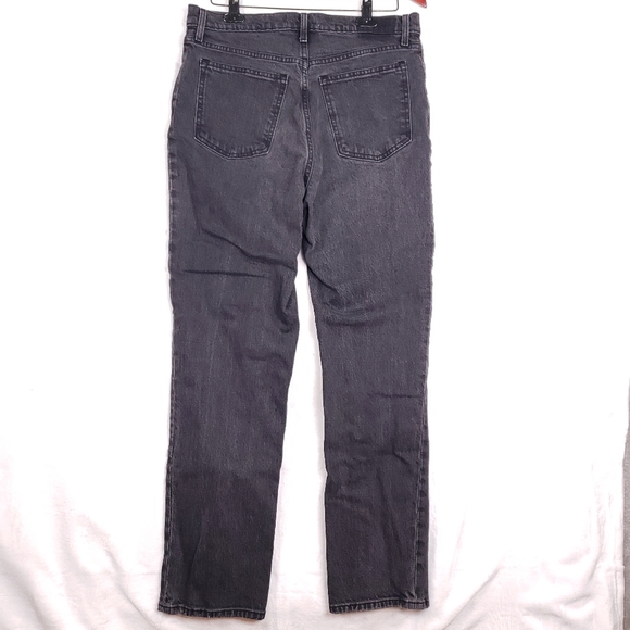 Abercrombie The 90s Straight Ultra High Rise Black Denim Jeans Women 31 Reg 12R - Picture 7 of 10